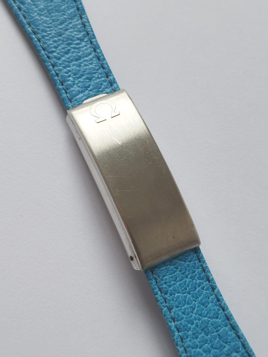Omega N° 27 Rare vintage genuine Blue leather strap 22,5mm swiss made