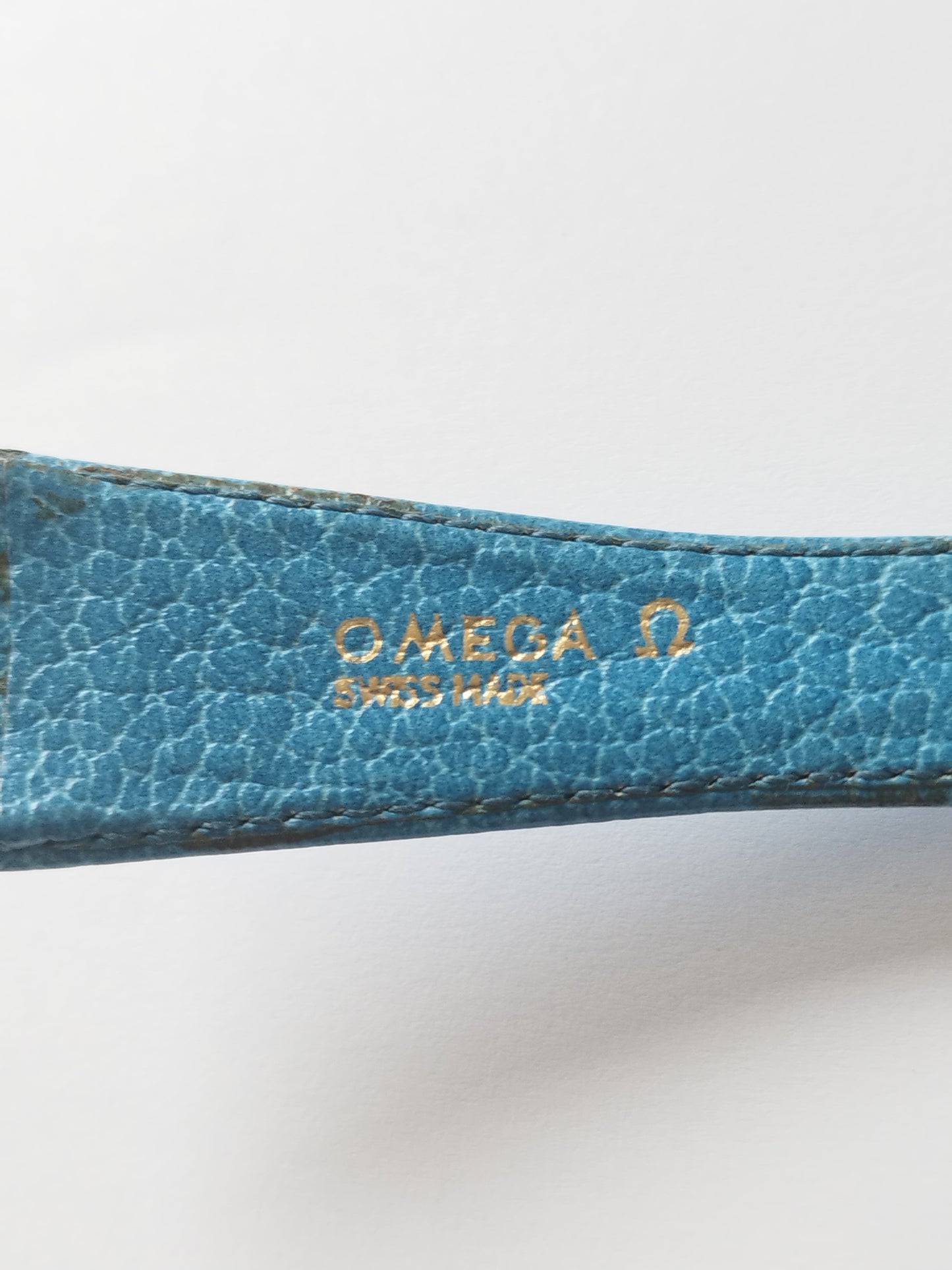 Omega N° 27 Rare vintage genuine Blue leather strap 22,5mm swiss made