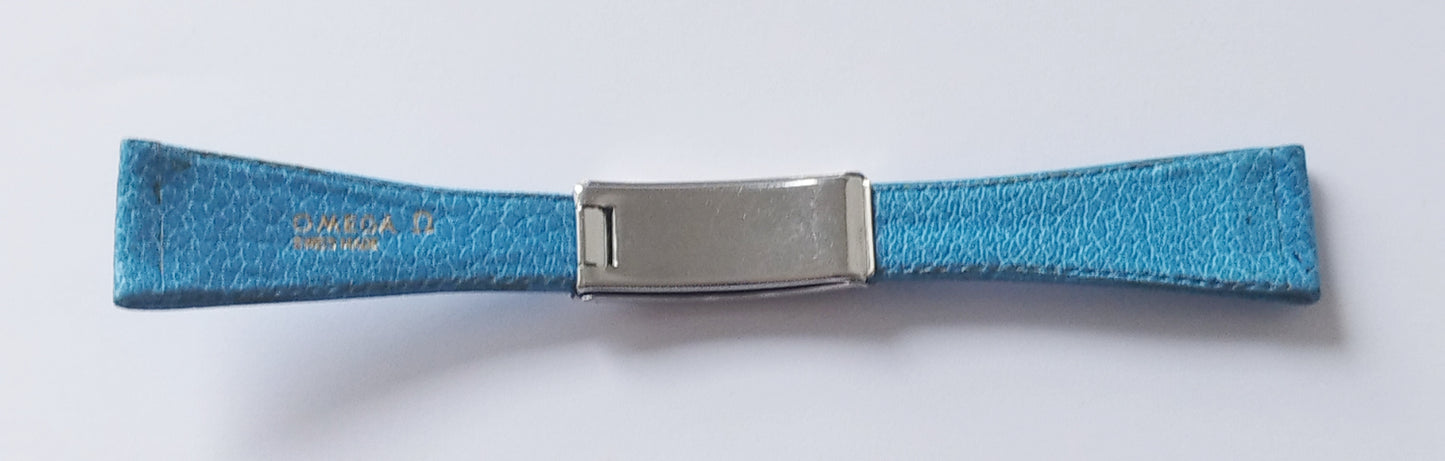 Omega N° 27 Rare vintage genuine Blue leather strap 22,5mm swiss made