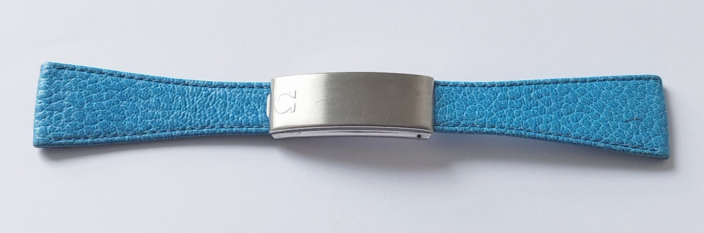 Omega N° 27 Rare vintage genuine Blue leather strap 22,5mm swiss made