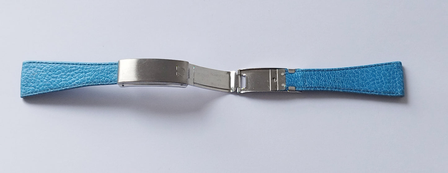 Omega N° 27 Rare vintage genuine Blue leather strap 22,5mm swiss made