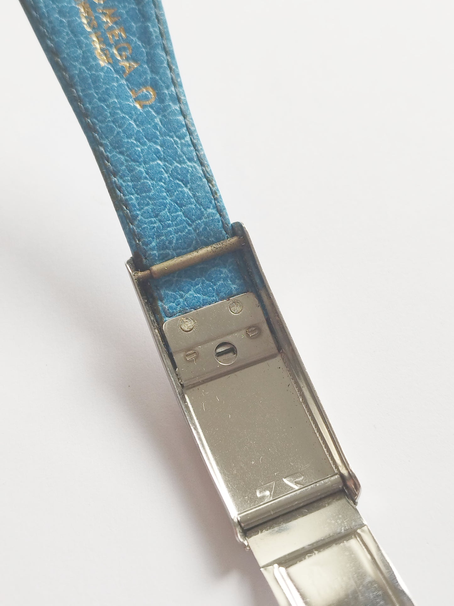 Omega N° 27 Rare vintage genuine Blue leather strap 22,5mm swiss made