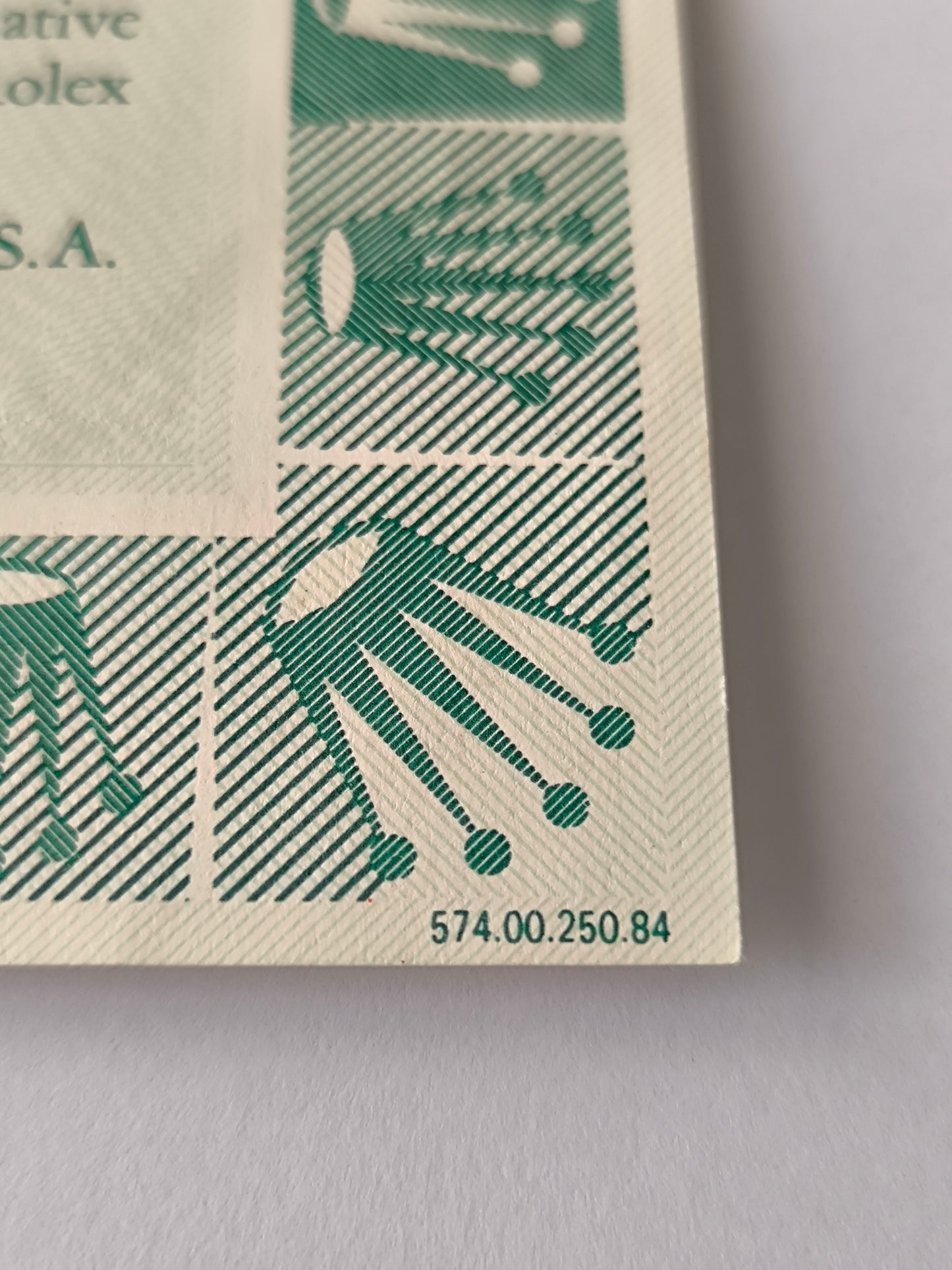 Rolex Submariner 16800 guarantee papers dated 1984