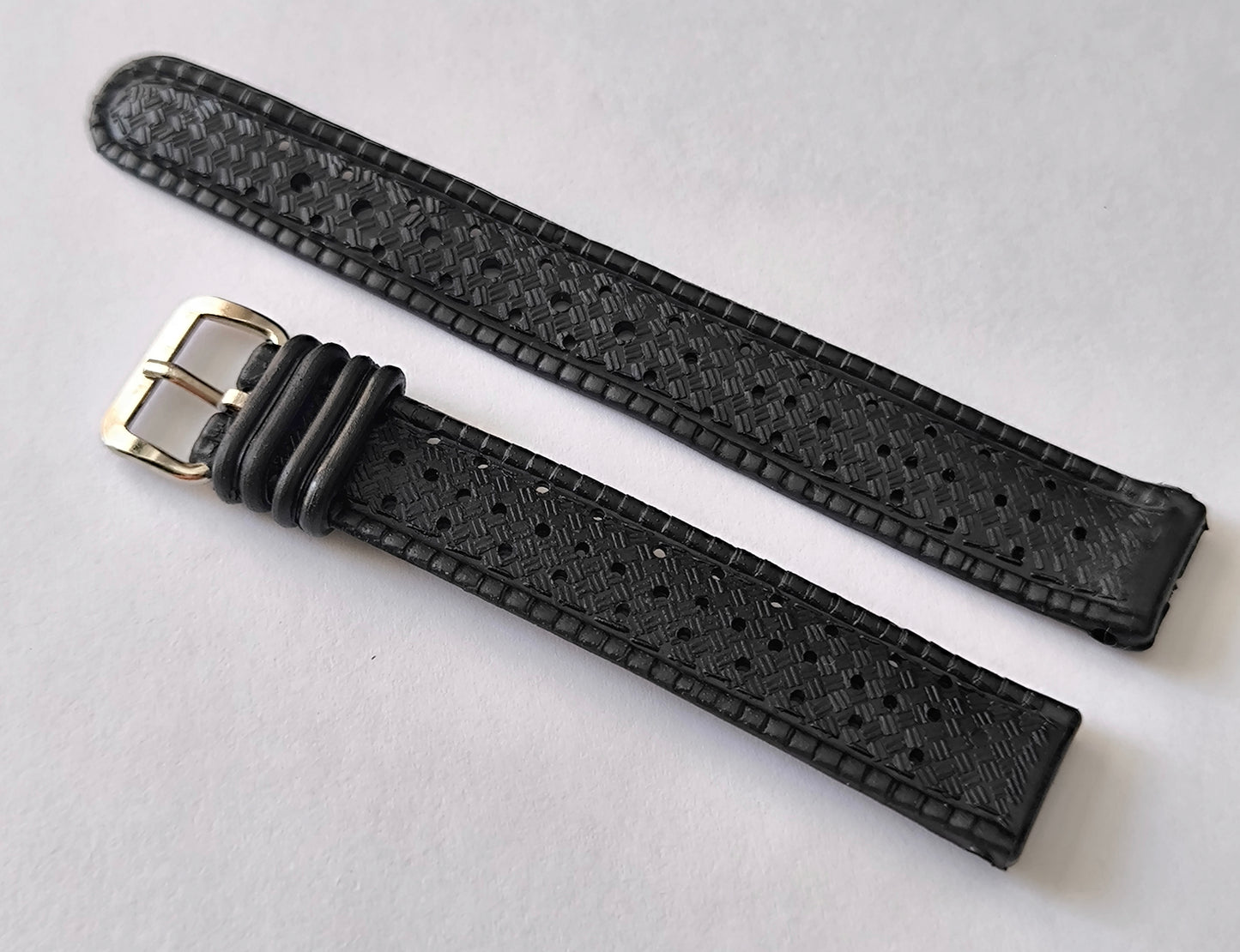 1960-70's SUB EQUATOR 14MM Black Skin Diver Rubber Strap