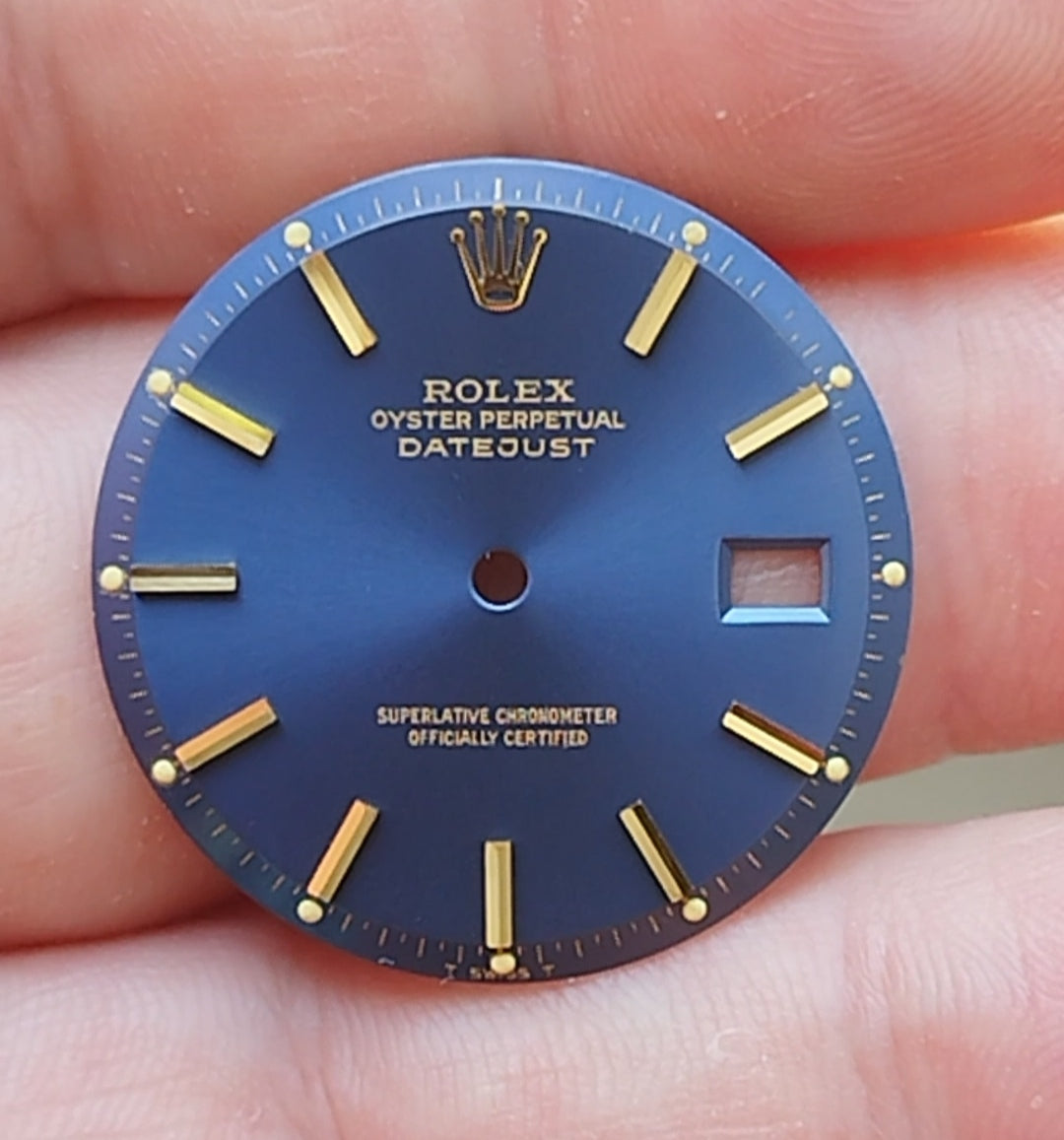 Rare Original Rolex Blue Pie Pan Dial For Model Datejust 36mm Ref: 1600, 1601, 1603.