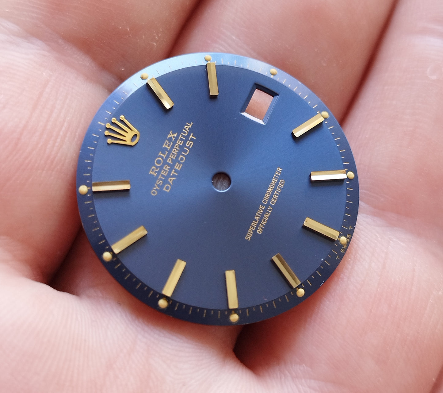 Rare Original Rolex Blue Pie Pan Dial For Model Datejust 36mm Ref: 1600, 1601, 1603.