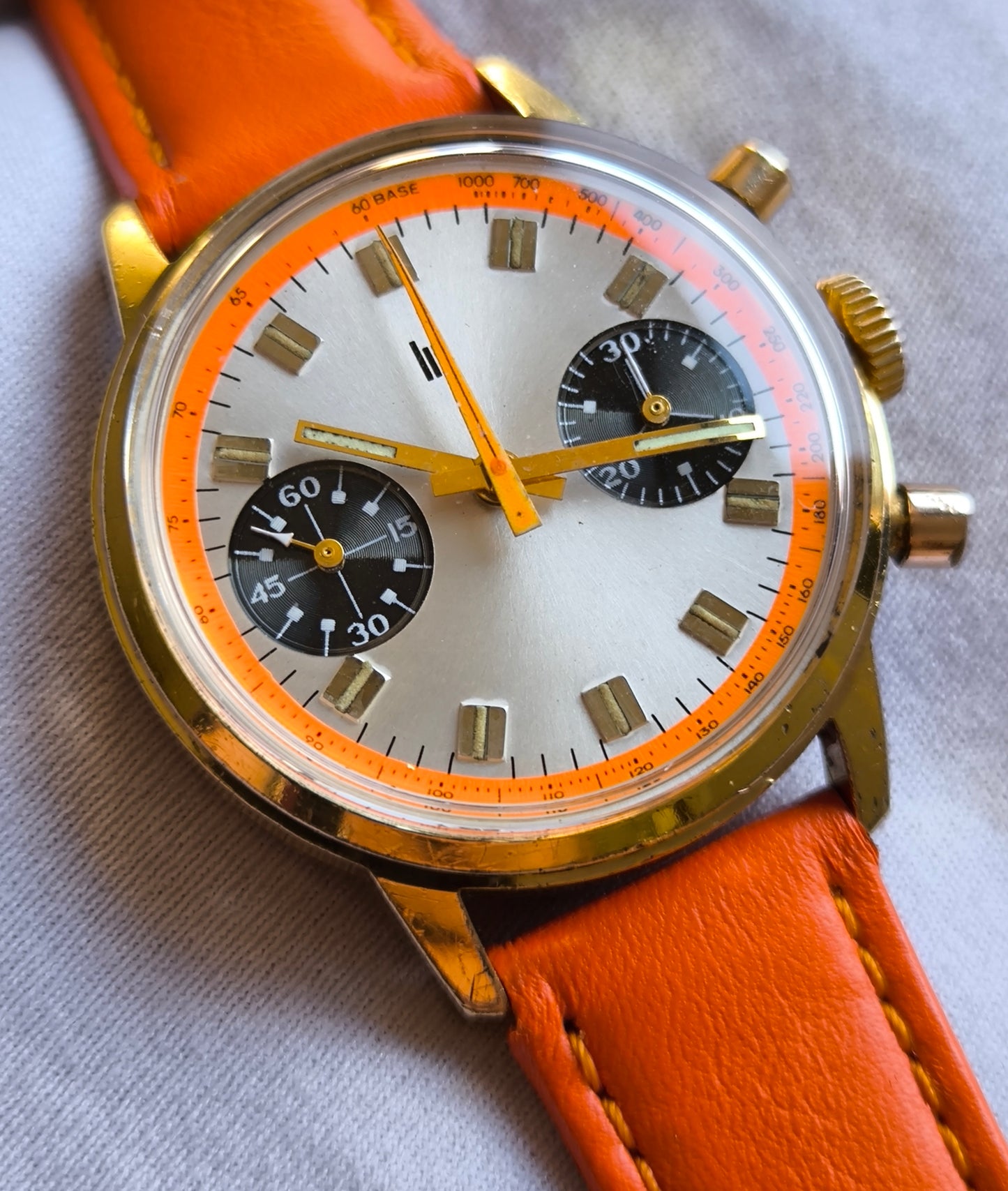 Lip Orange Paul Newman Valjoux 7733  Chronograph  Rare Vintage Watch