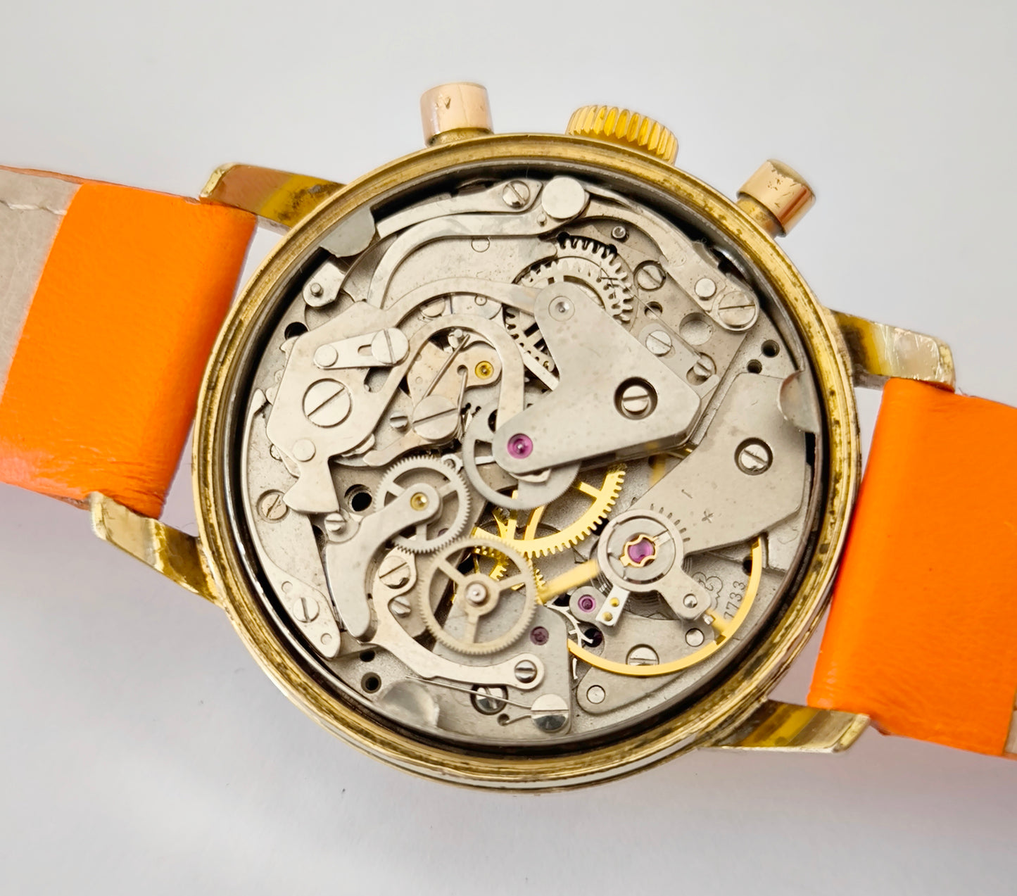 Lip Orange Paul Newman Valjoux 7733  Chronograph  Rare Vintage Watch