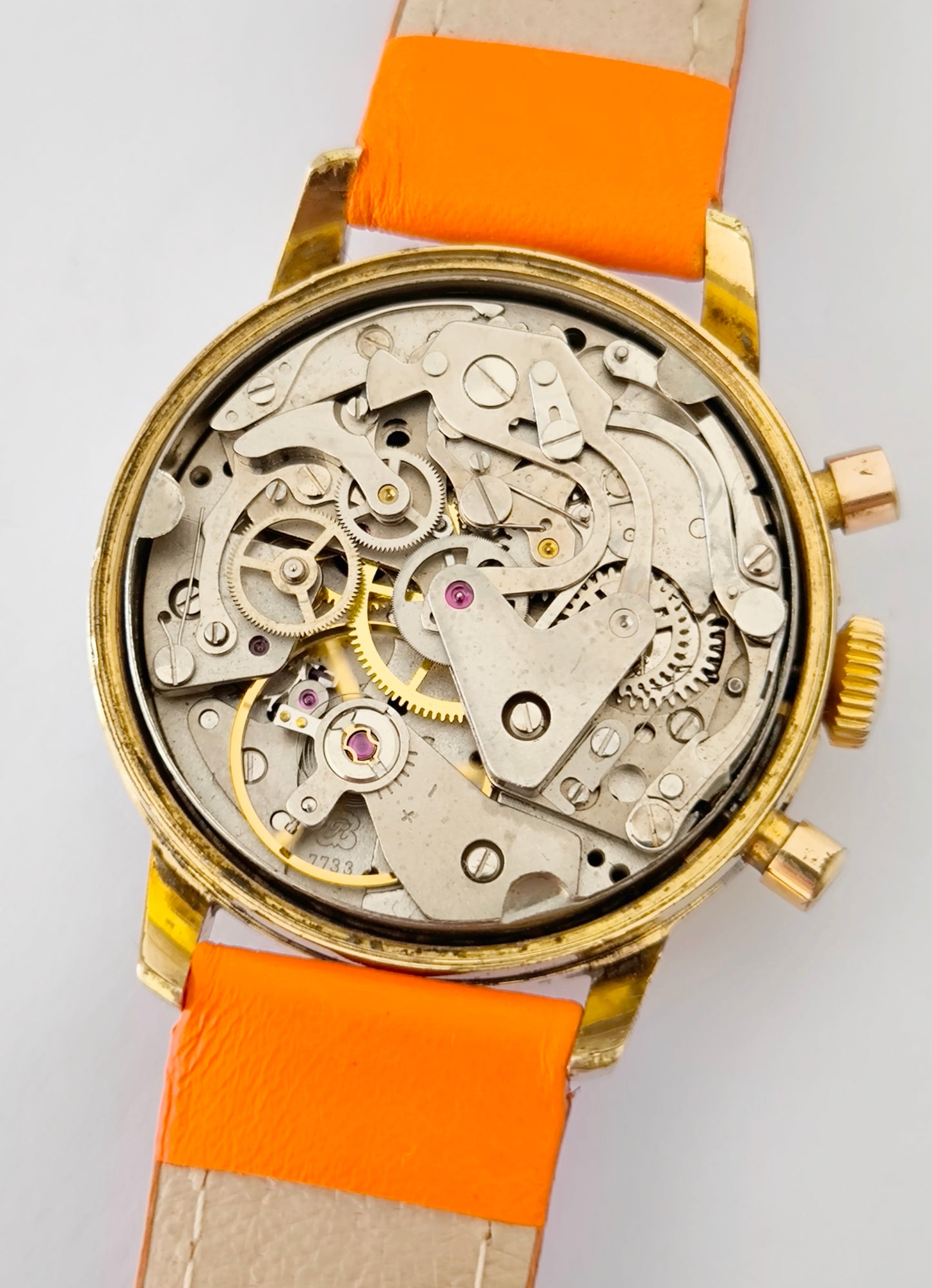 Lip Orange Paul Newman Valjoux 7733  Chronograph  Rare Vintage Watch