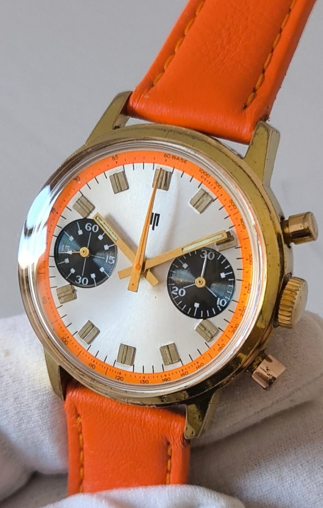 Lip Orange Paul Newman Valjoux 7733  Chronograph  Rare Vintage Watch