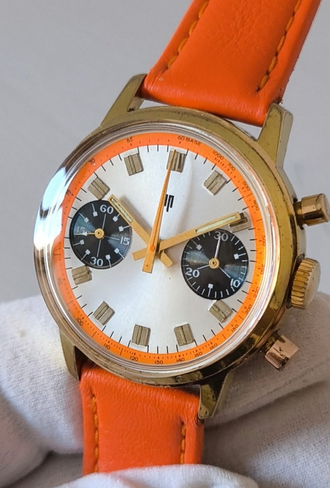 Lip Orange Paul Newman Valjoux 7733  Chronograph  Rare Vintage Watch