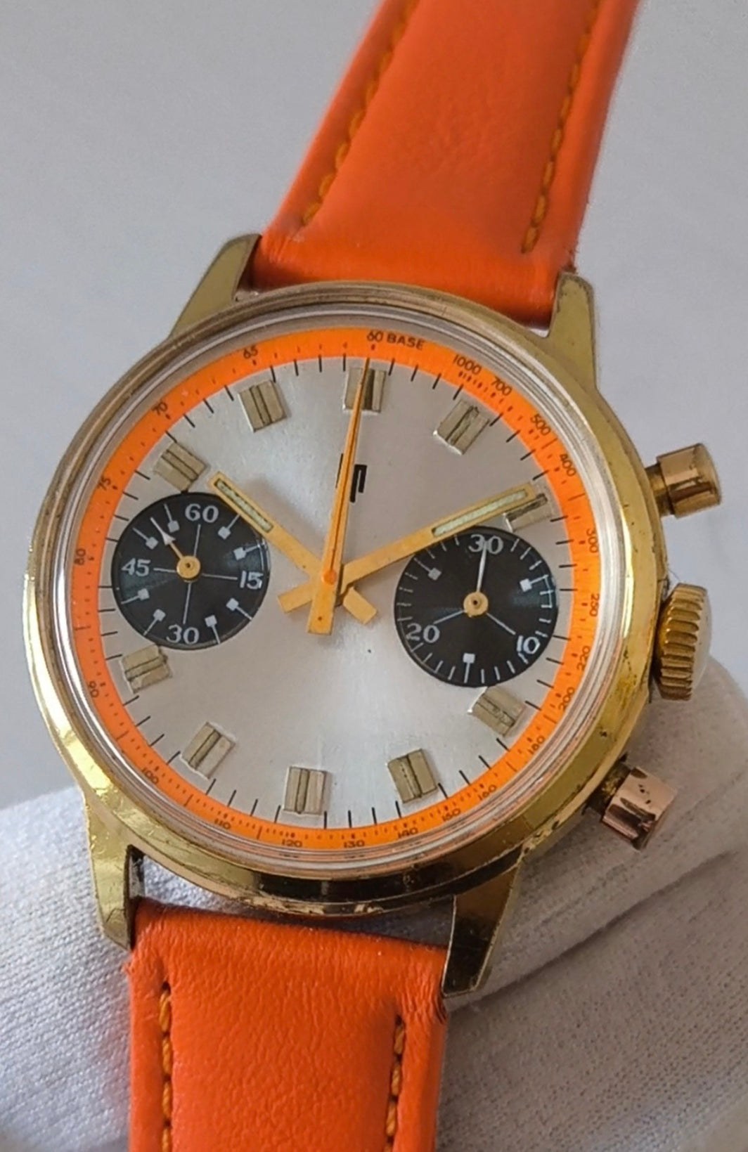 Lip Orange Paul Newman Valjoux 7733  Chronograph  Rare Vintage Watch