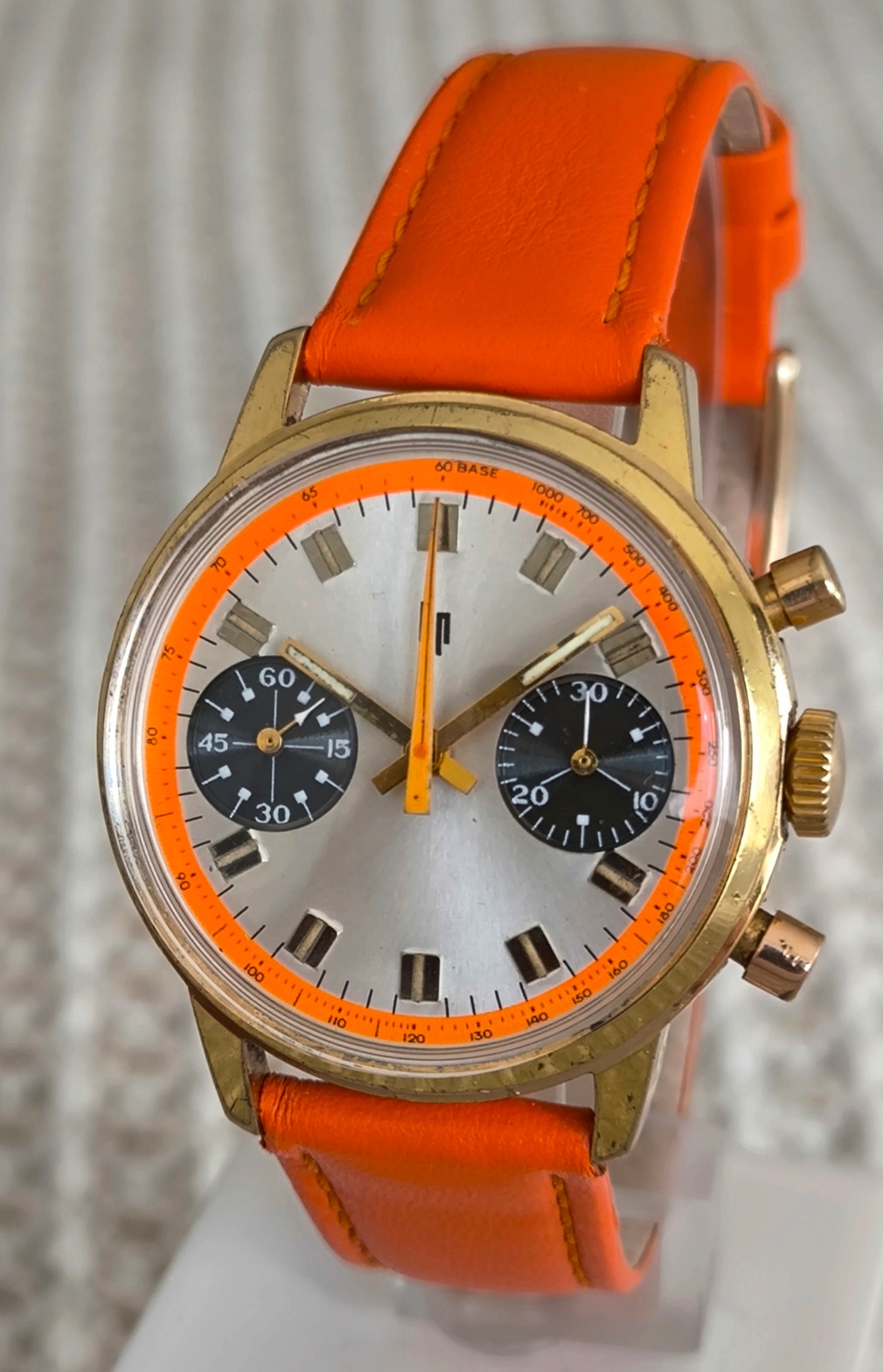 Lip Orange Paul Newman Valjoux 7733  Chronograph  Rare Vintage Watch