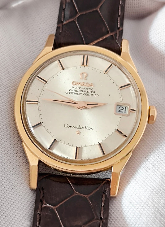 OMEGA CONSTELLATION PIE PAN 18K SOLID GOLD WITH ORIGINAL BOX