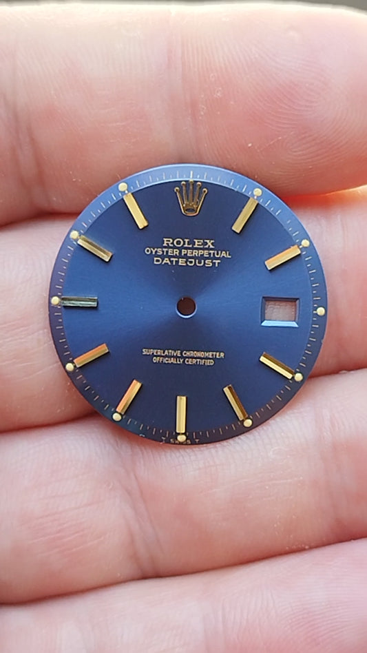 Rare Original Rolex Blue Pie Pan Dial For Model Datejust 36mm Ref: 1600, 1601, 1603.