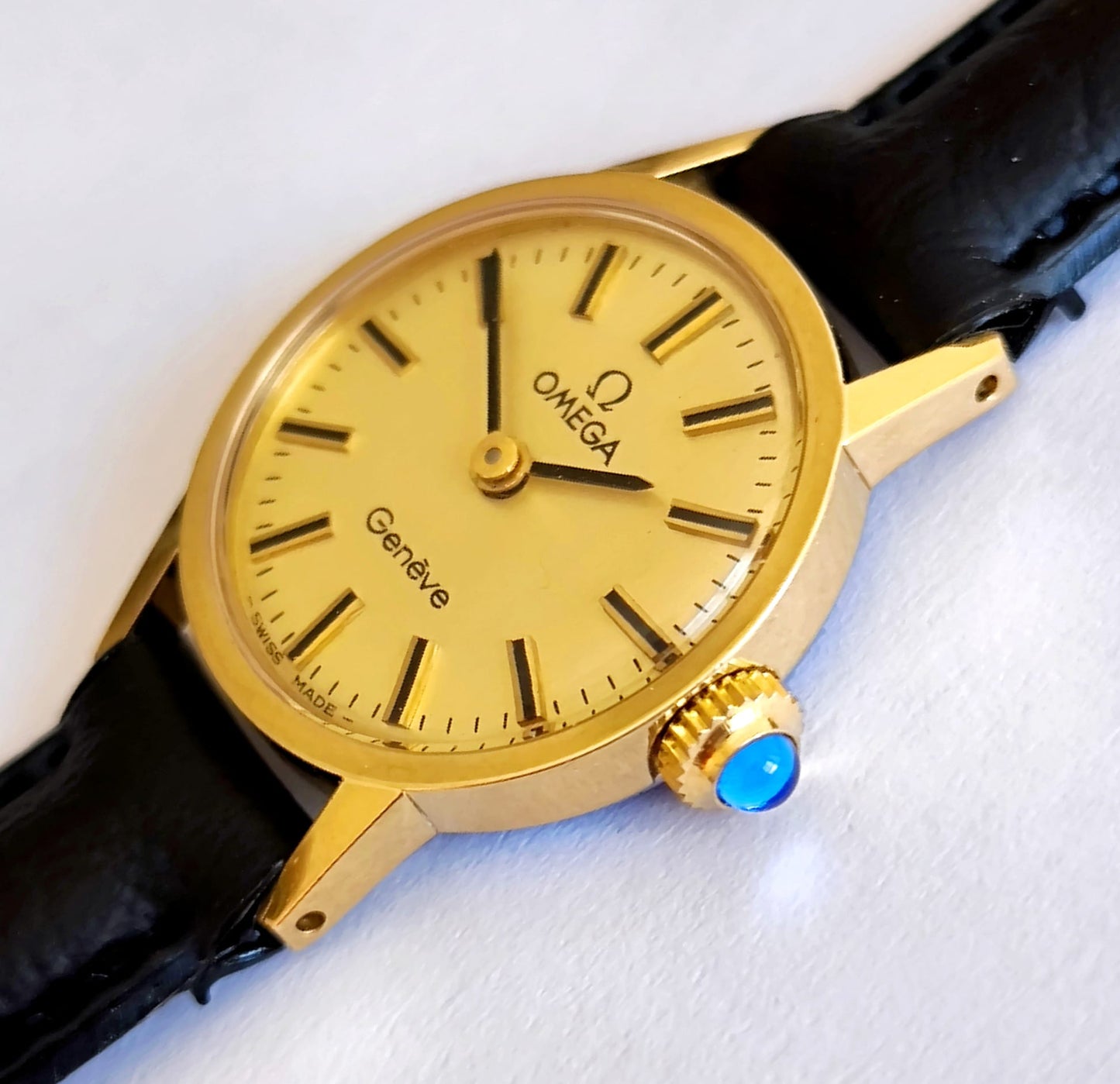 OMEGA Genève Ladies' Watch 20mm  Gold Plated - Blue Jewel Crown