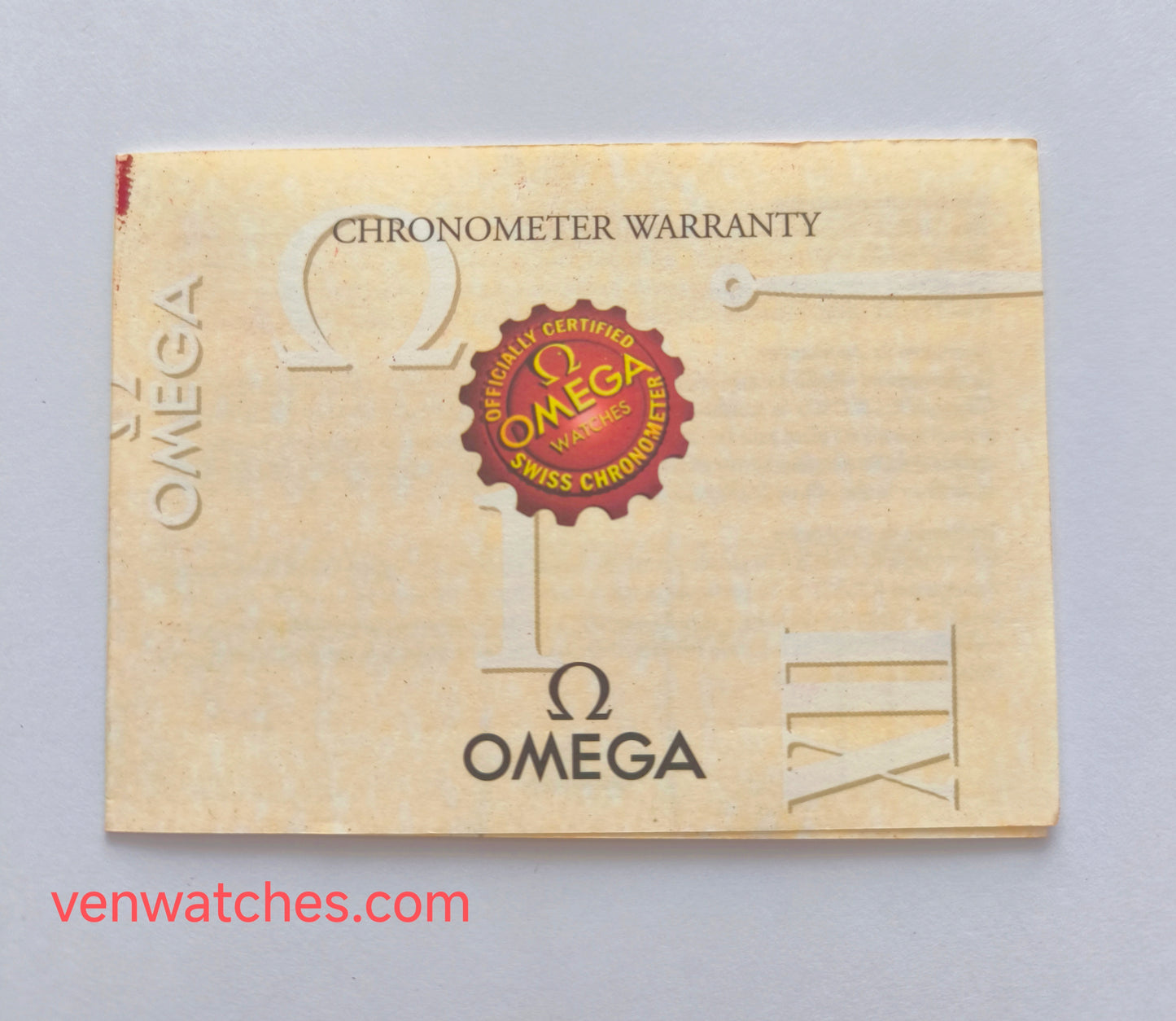 OMEGA Chronometer Warranty Booklet - Original Swiss Documentation