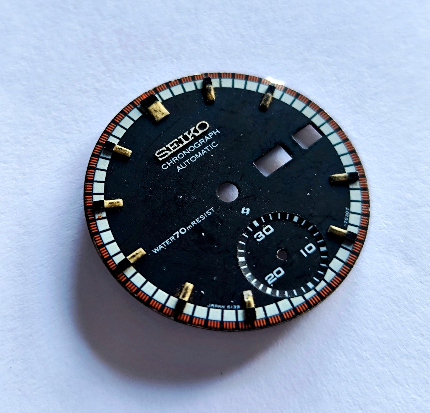 SEIKO 6139-7030T Dial Black Color