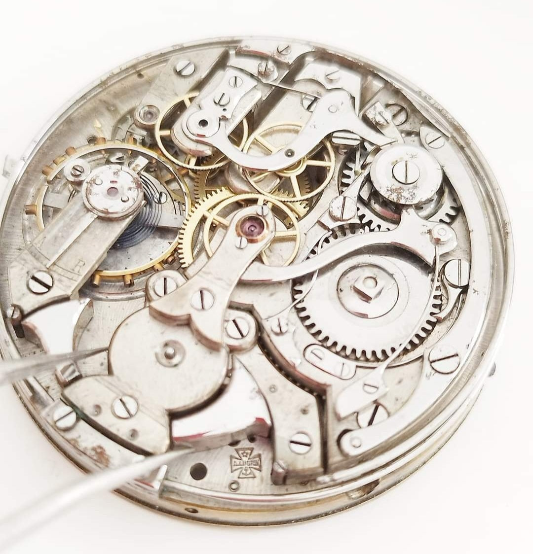 Pocket Watch Movement Alfred Lugrin chronograph, minute repeatir.