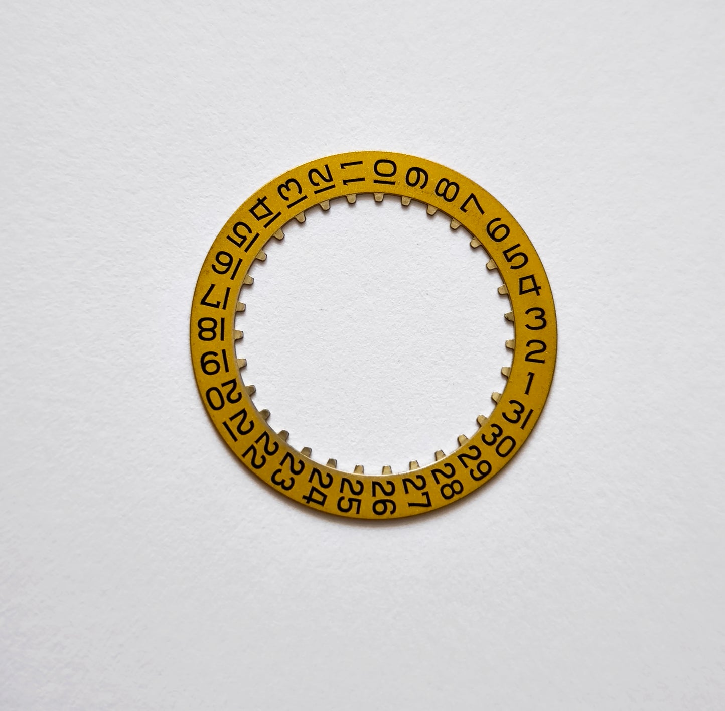 Longines L990 L994 date disc 2557 1 gold calendar ring front view
