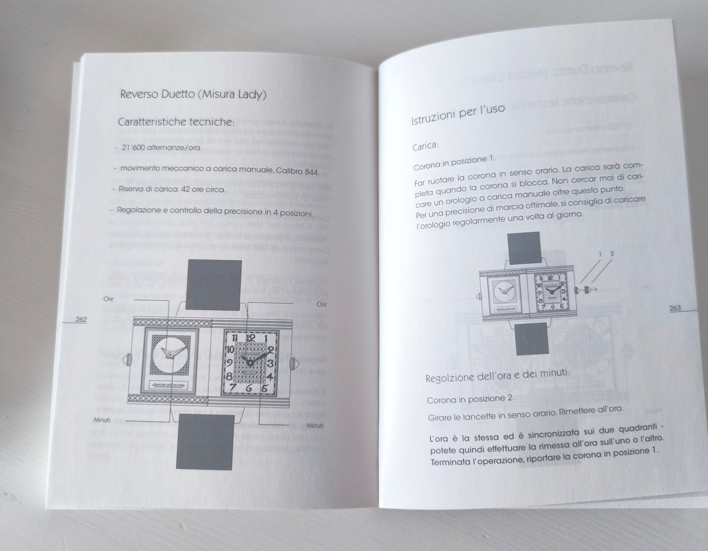 Jaeger LeCoultre Reverso Instruction Manual Booklet