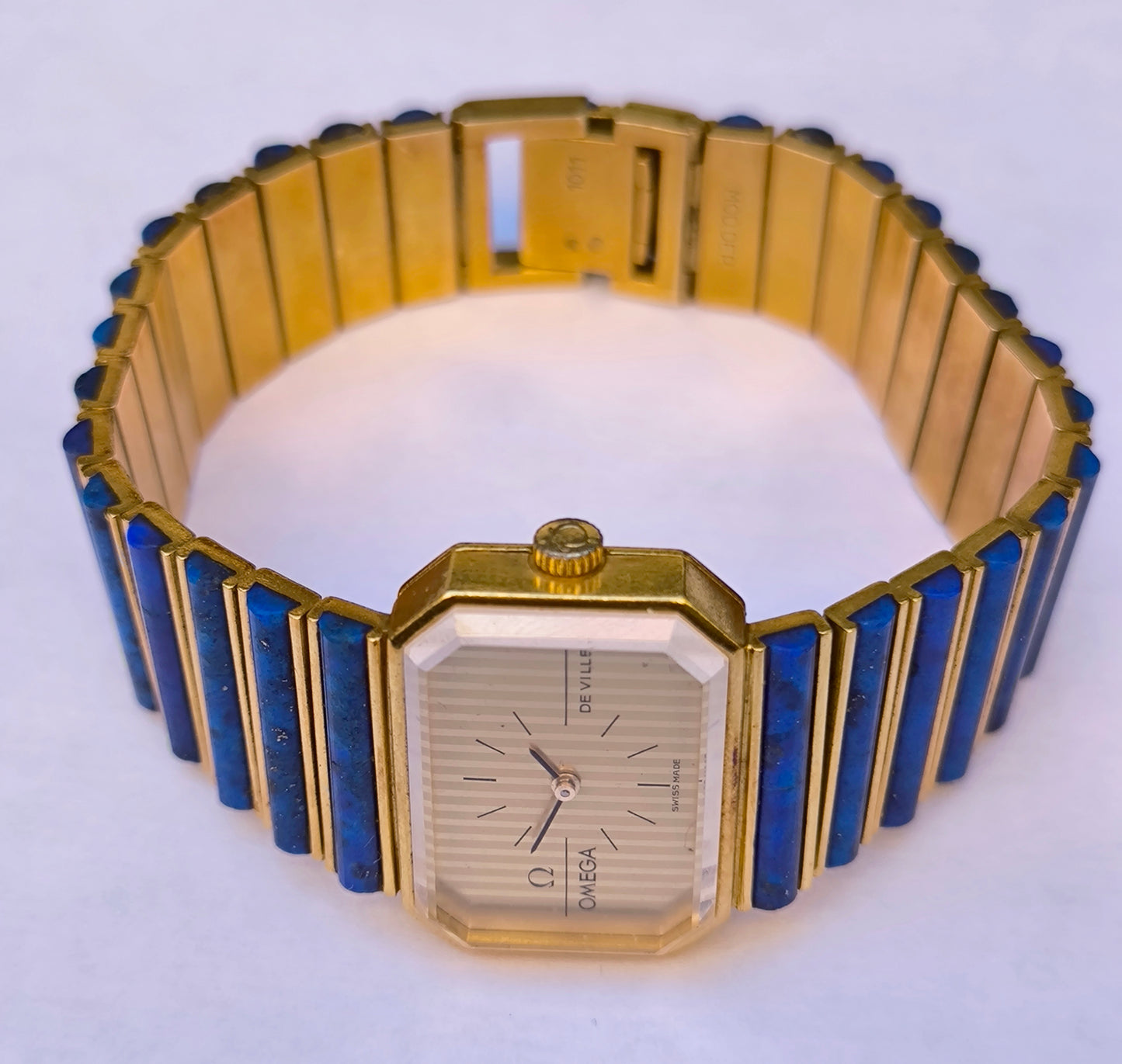 OMEGA 18K Gold Lapis Lazuli  Watch 28mm