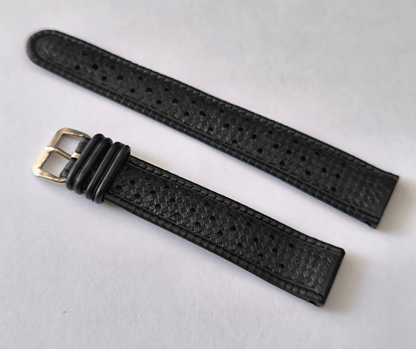 1960-70's SUB EQUATOR 16MM Black Skin Diver Rubber Strap