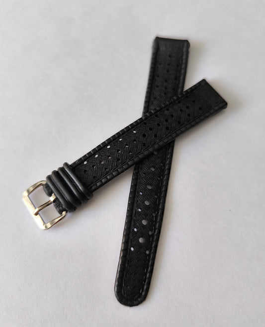 1960-70's SUB EQUATOR 14MM Black Skin Diver Rubber Strap