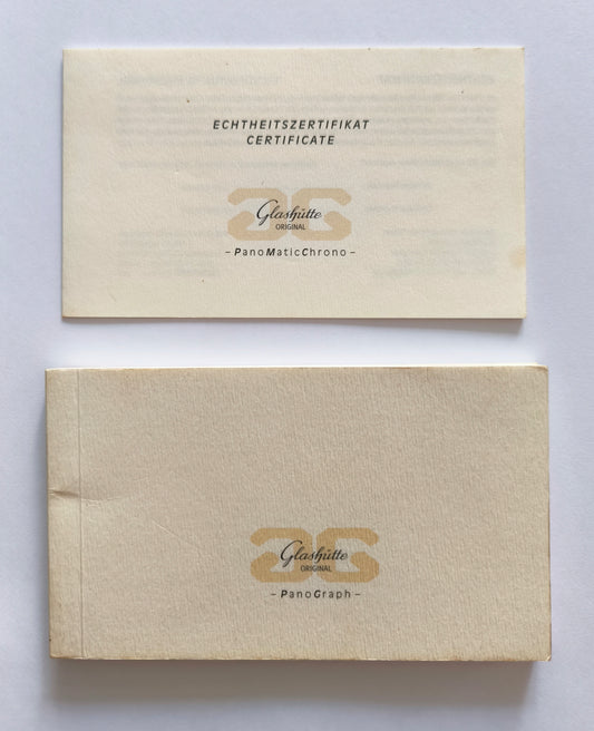 Glashutte Original PanoMaticChrono PanoGraph Watch Guarantee Warranty Certificate Card