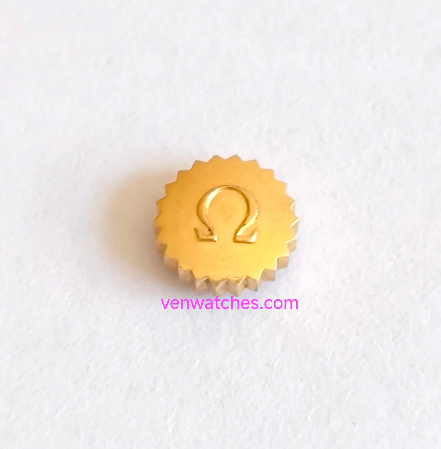 OMEGA Original Crown 6.10mm Gold Plated - Tube 2.00mm Stem 1.00mm