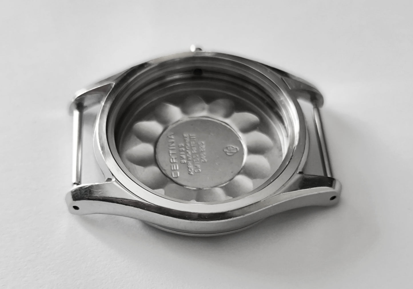 Certina DS1 36mm Turtle case stainless steel vintage condition close up scratches