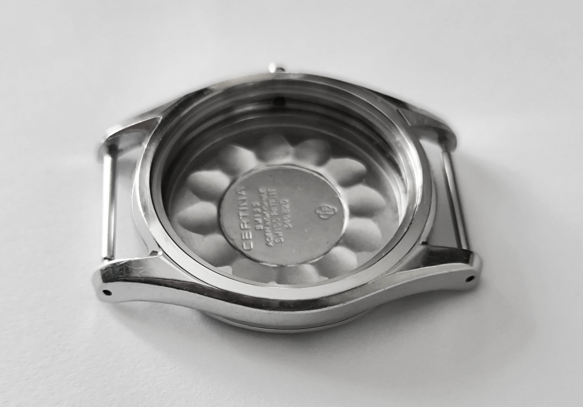 Certina DS1 36mm Turtle case stainless steel vintage condition close up scratches