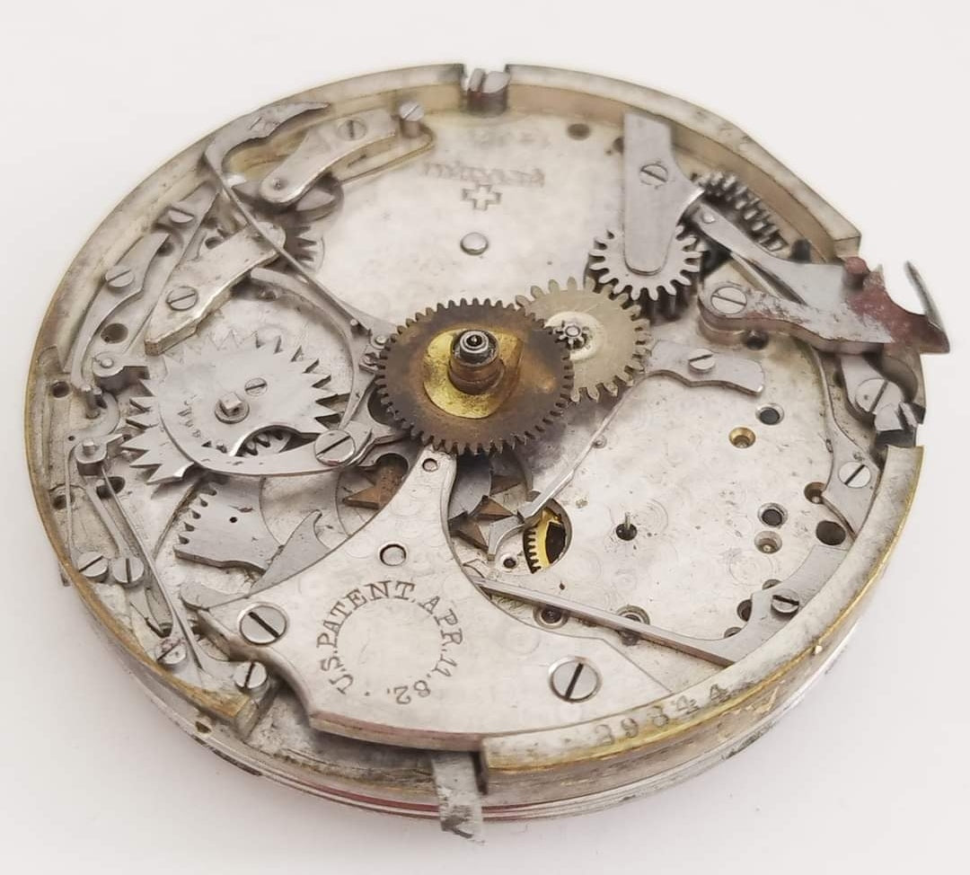 Pocket Watch Movement Alfred Lugrin chronograph, minute repeatir.