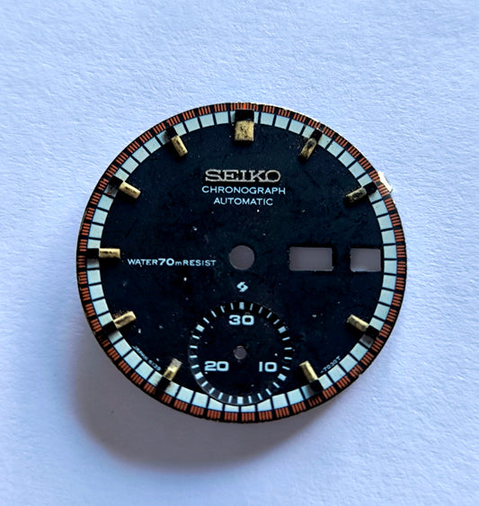 SEIKO 6139-7030T Dial Black Color