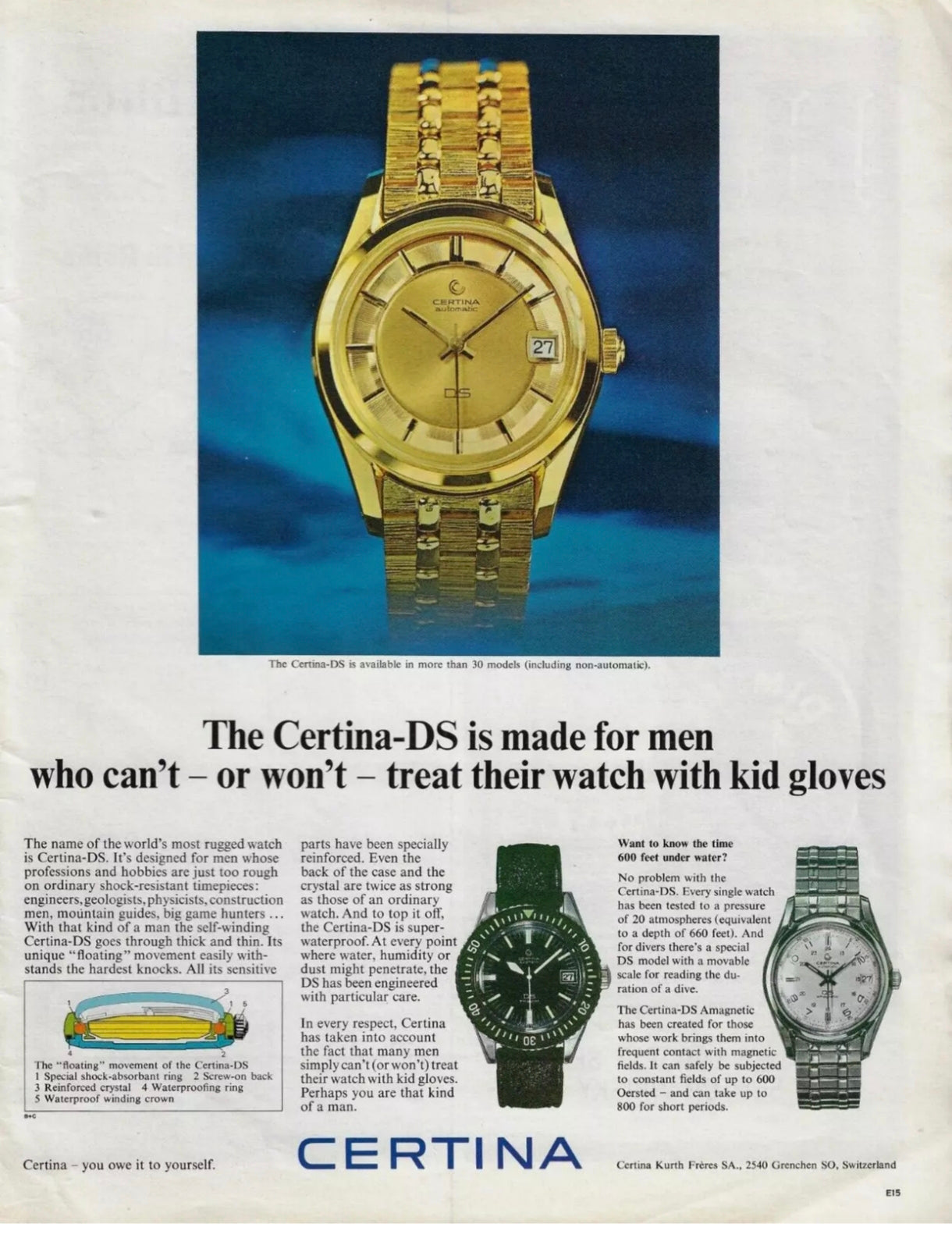 CERTINA DS Amagnetic - Extremely Rare Vintage Swiss Watch with Box