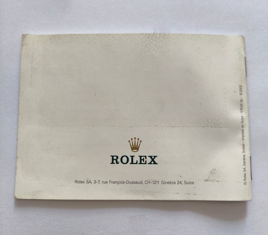 Rolex Oyster Watch Booklet 2002 - Original Collection Manual