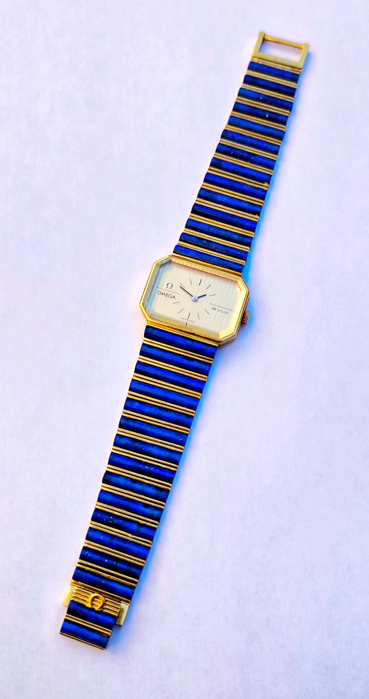 OMEGA 18K Gold Lapis Lazuli  Watch 28mm
