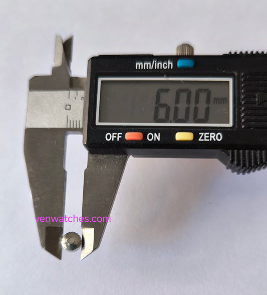 OMEGA Original Crown 6.00mm Stainless Steel Height 3.58mm - Tube 2.50mm Stem 0.90mm