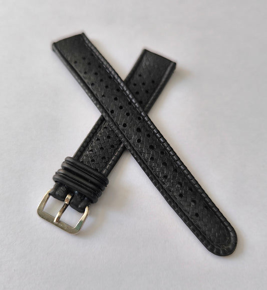 1960-70's SUB EQUATOR 16MM Black Skin Diver Rubber Strap