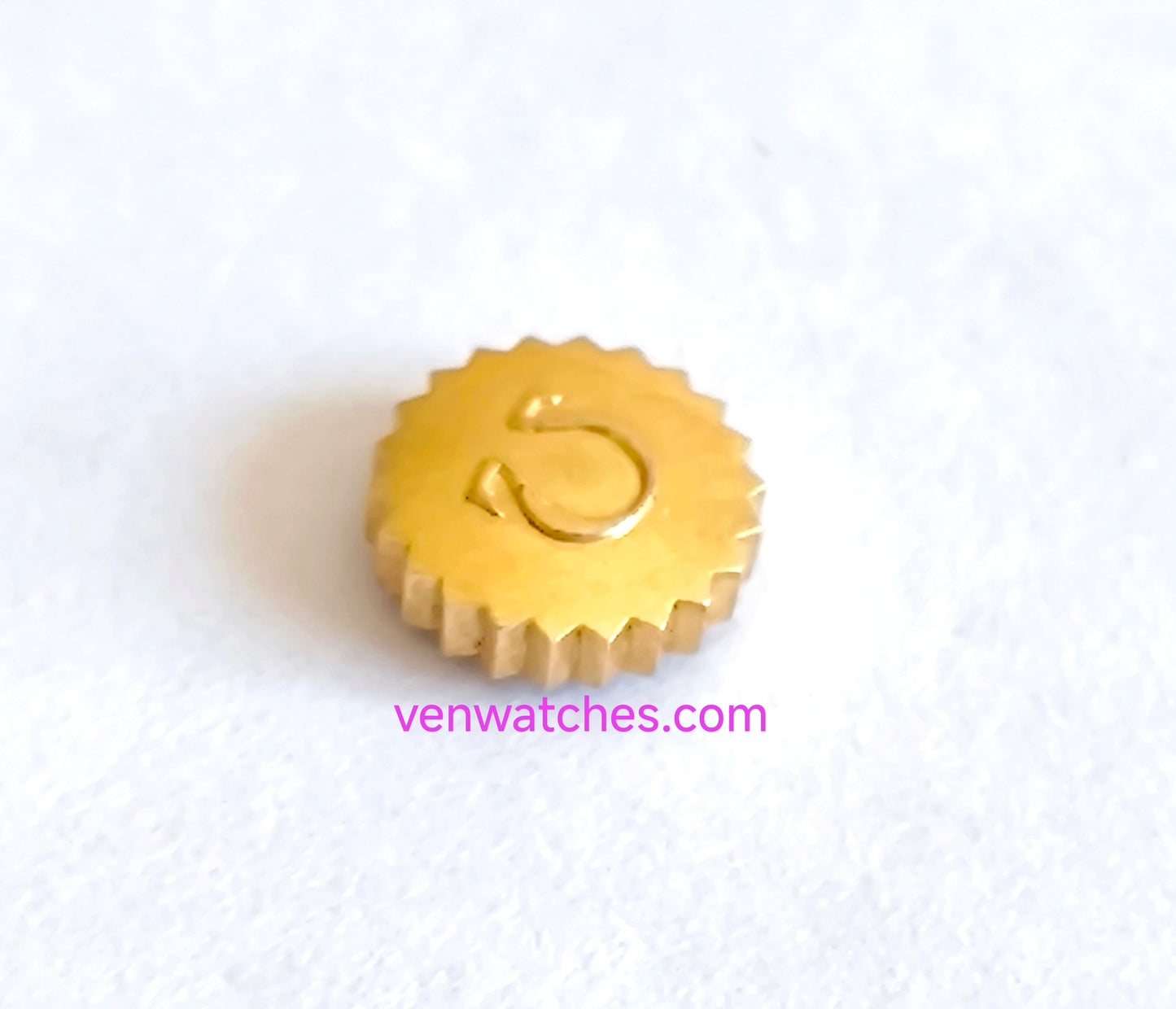 OMEGA Original Crown 6.10mm Gold Plated - Tube 2.00mm Stem 1.00mm