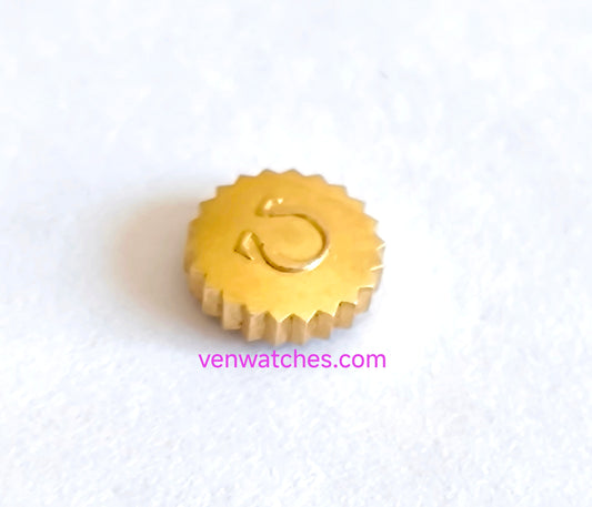 OMEGA Original Crown 6.10mm Gold Plated - Tube 2.00mm Stem 1.00mm