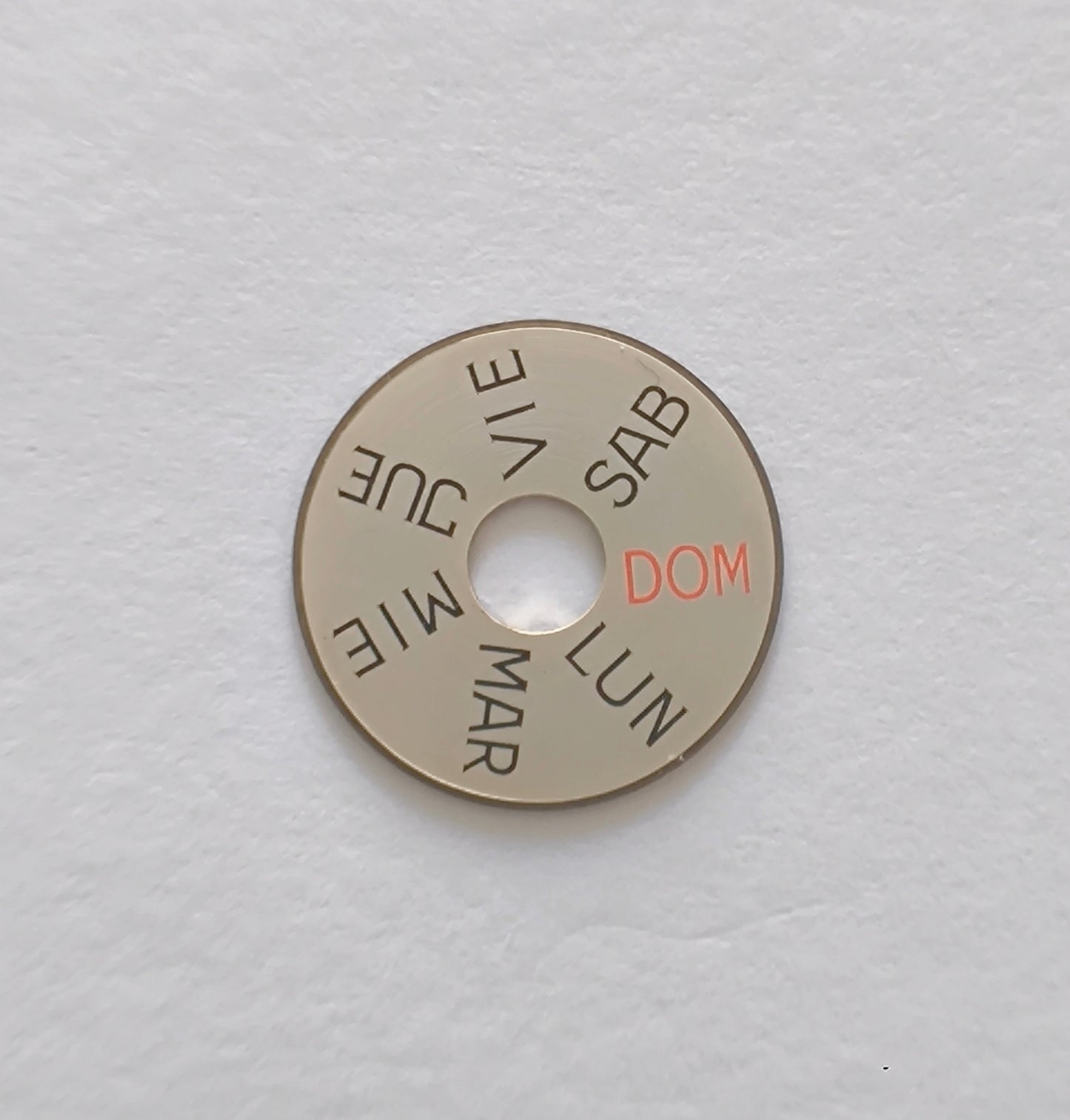 Certina KF 25-652 day indicator disc front Spanish DOM red vintage watch part
