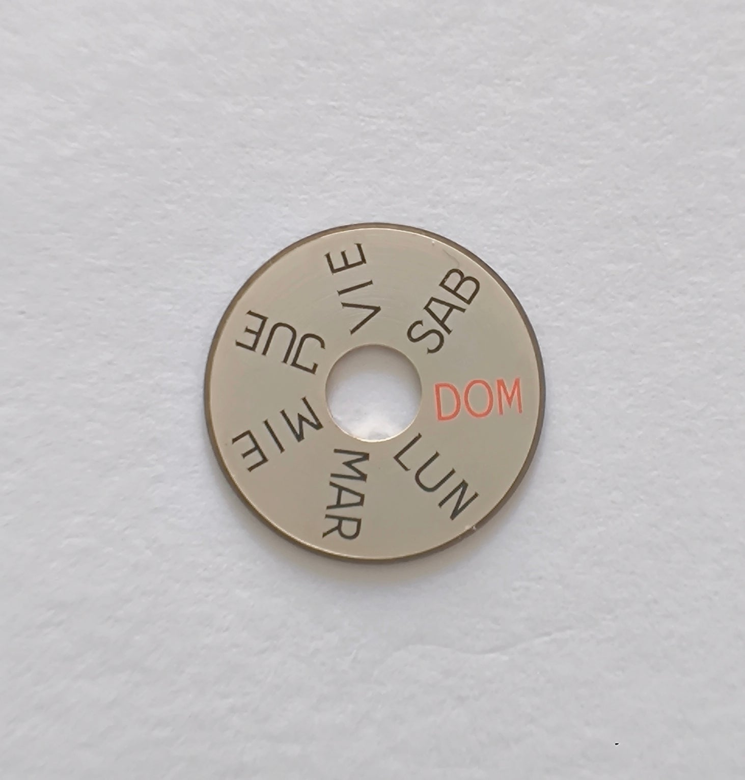 Certina KF 25-652 day indicator disc front Spanish DOM red vintage watch part