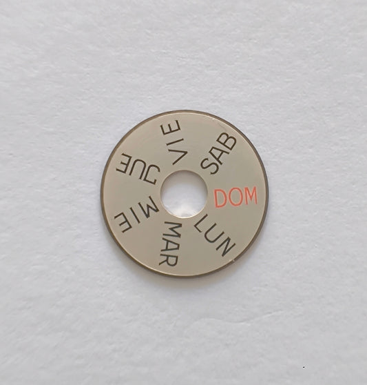 Certina KF 25-652 day indicator disc front Spanish DOM red vintage watch part