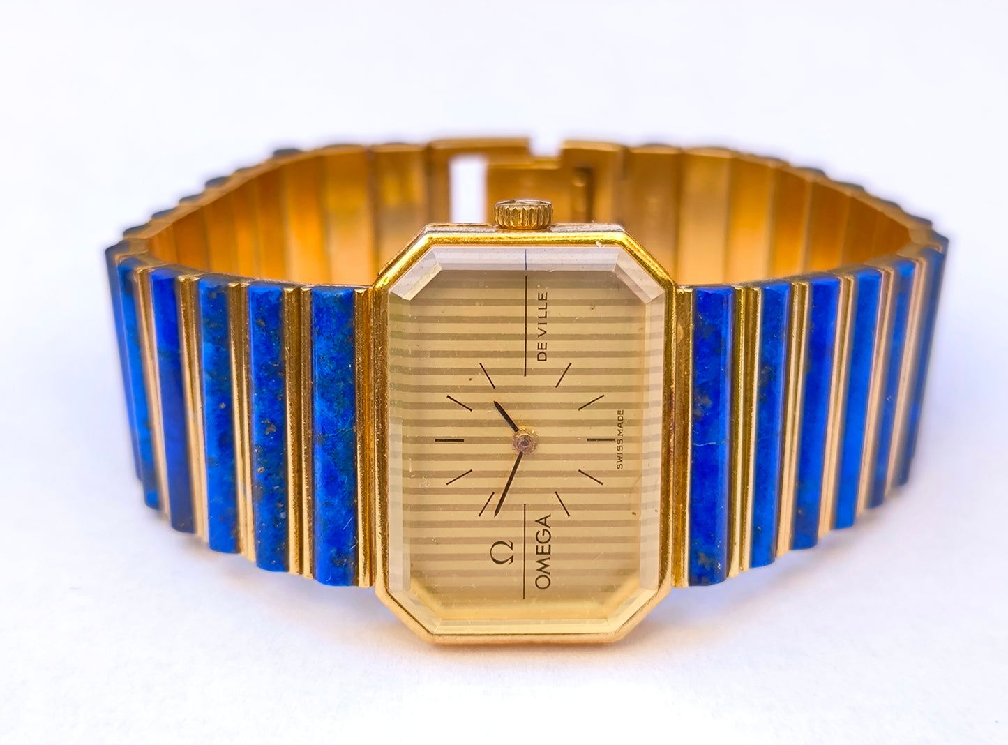 OMEGA 18K Gold Lapis Lazuli  Watch 28mm