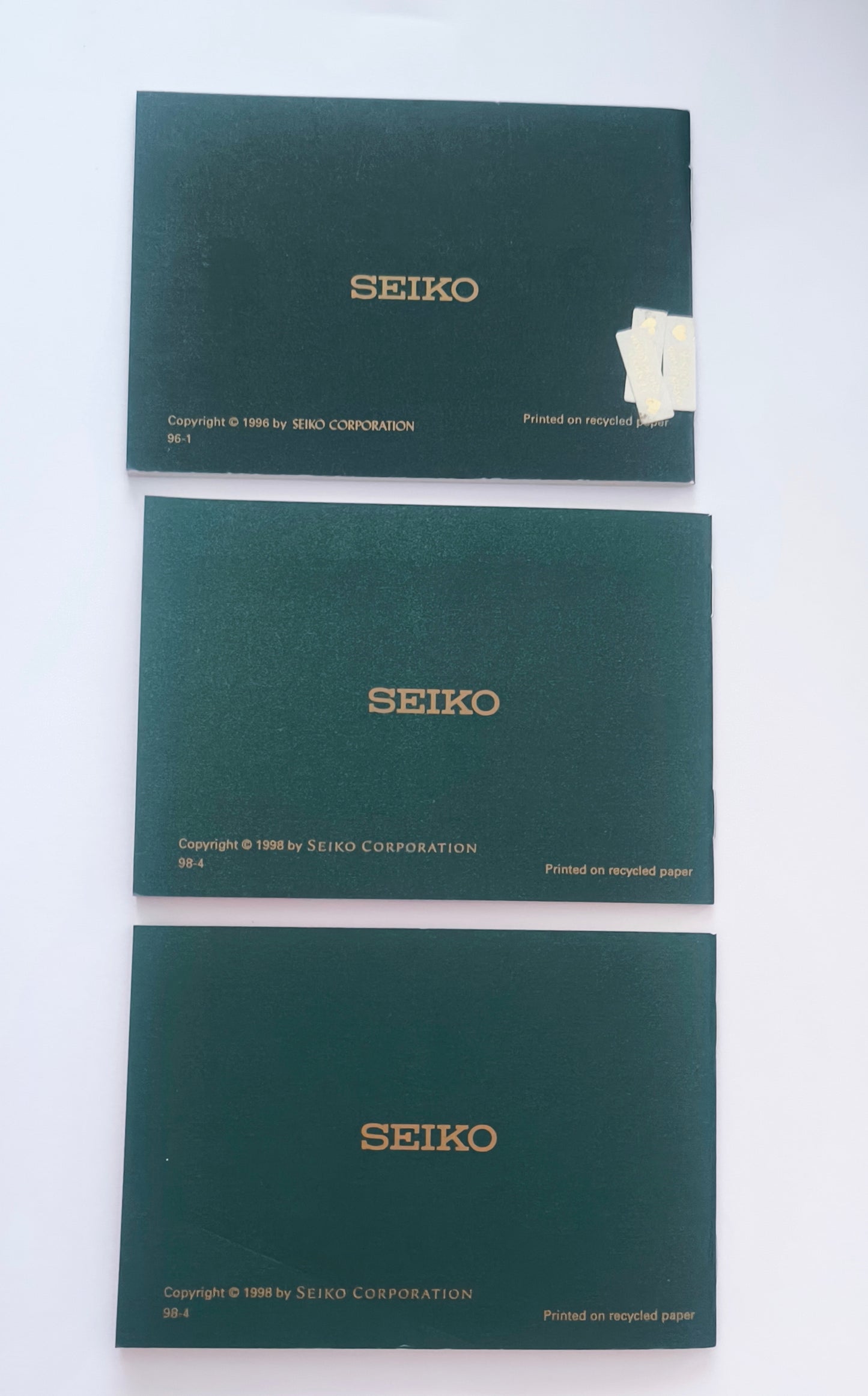 Original Seiko Kinetic Worldwide Guarantee Booklet & Warranty Card