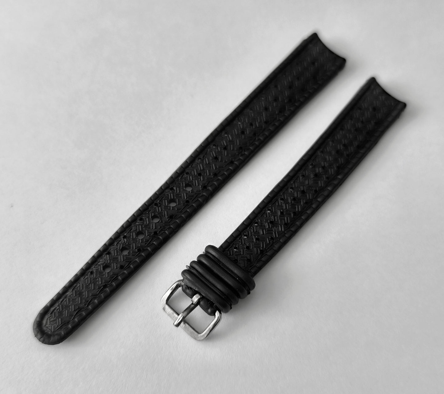 1960-70's SUB EQUATOR 12MM Black Skin Diver Rubber Strap