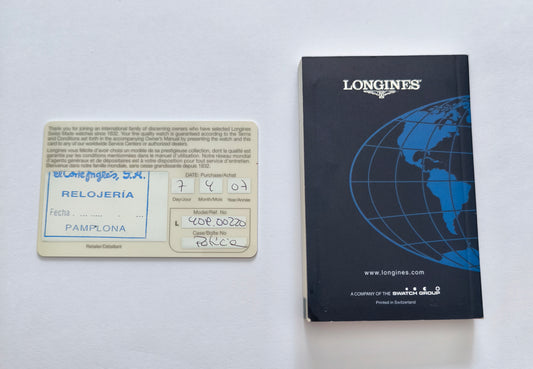 Longines Watch Guarantee Warranty Certificate Card