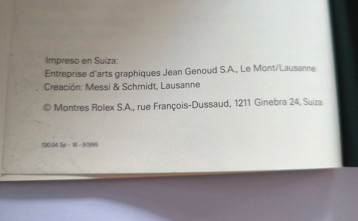 VINTAGE ROLEX OYSTER WATCH CATALOG/BOOKLET 1995