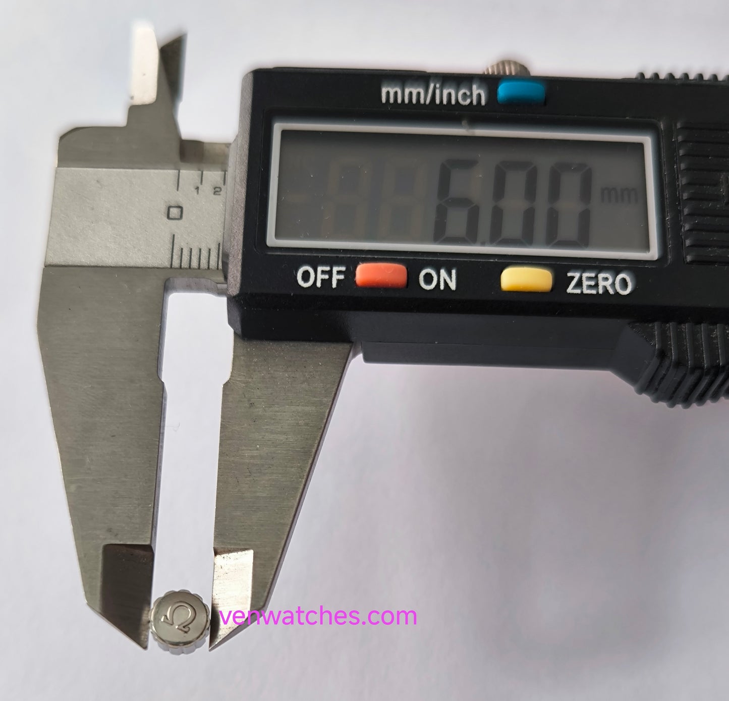 OMEGA Original Crown 6.00mm Stainless Steel - Tube 2.50mm Stem 0.90mm